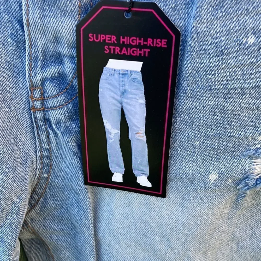 Straight Super High-Rise 90's Jeans Pants 2-Pack Size 17 - Picture 8 of 8